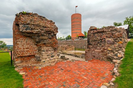 Observatory tower at the castle ruins in Grudziadz