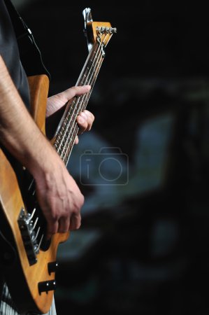 Music guitar player outdoor