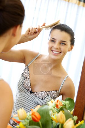 Brushing hair