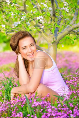 Happy girl enjoying nature