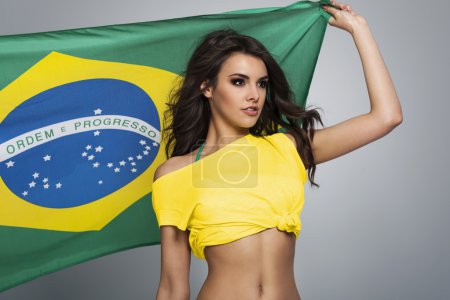 Brazilian female football fan
