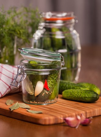 Pickles with garlic