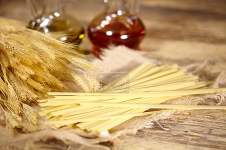 Uncooked dried Italian spaghetti