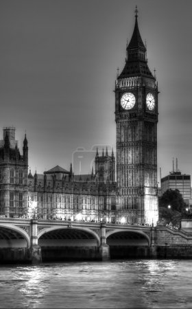 Black and White photo of Big Ben, London, United Kingdom