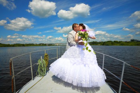 Wedding.Honeymoon trip on the yacht.
