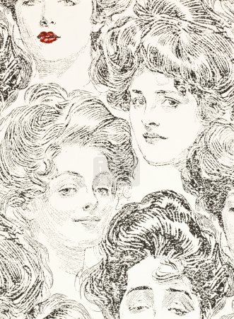 Women faces wallpaper background