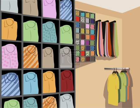 Shirts in store vector