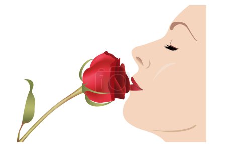 Woman with rose vector