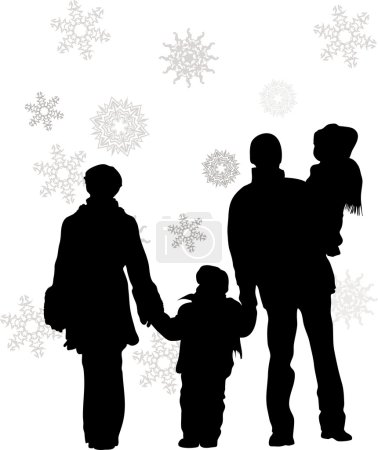 Vector family of four winter