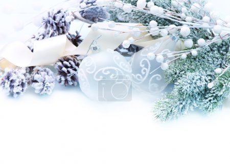 Christmas Decoration. Holiday Decorations isolated on white