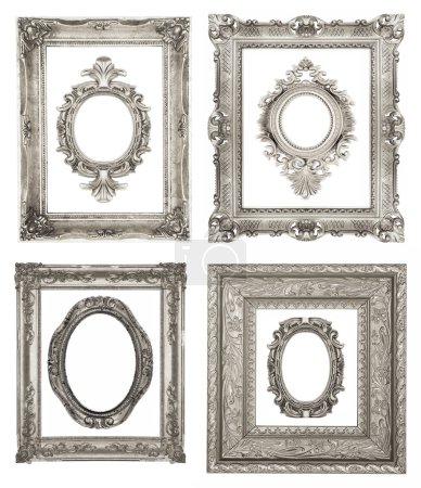 Set of ornamental silver frames