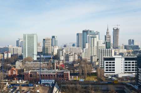 Panorama of Warsaw city
