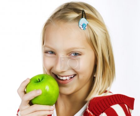 Girl Eating an Apple