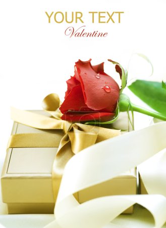 Valentine gift over white