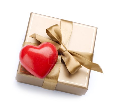 Valentine Gift and Heart over white
