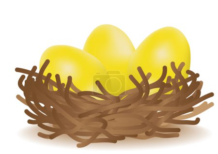 Gold eggs in the nest