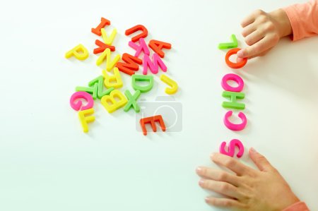 Hand making word 