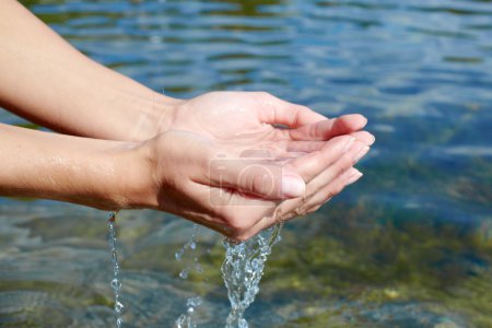 Hands with water