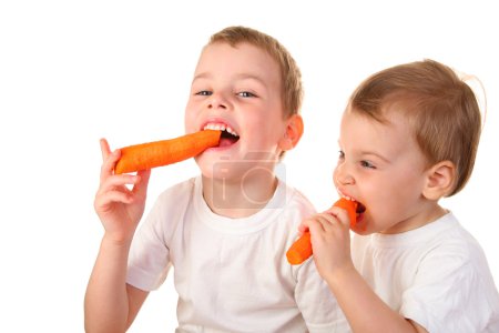 Chidren with carrot