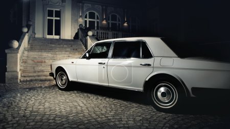 Long white limousine