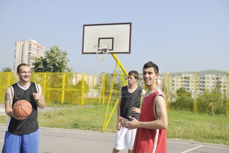 Streetball game at early morning