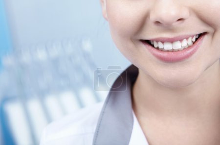 Beautiful young woman smiling closeup
