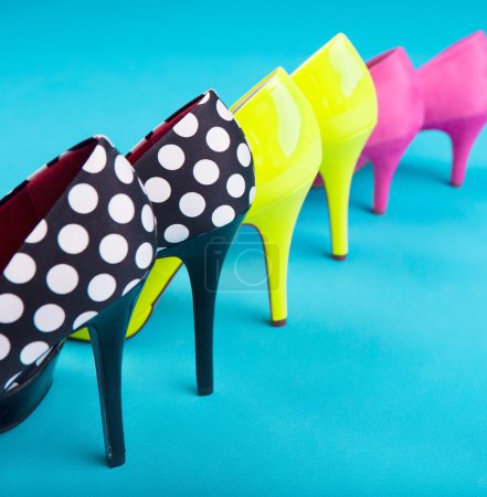 Colorful high heels shoes