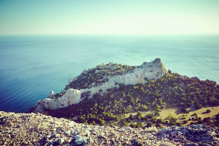 Mountains and sea at sunset. Crimea landscape