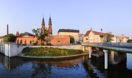 central part Opole city at sunset