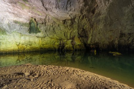 Underground river in Planina Cave