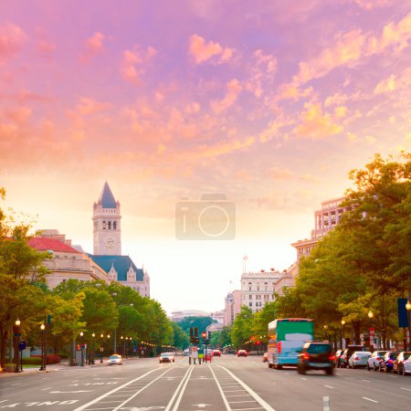Pennsylvania Avenue sunset in Washington DC