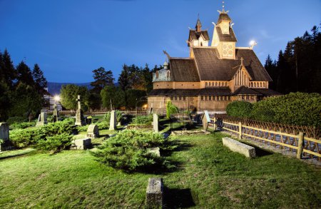 Historic wooden temple Wang in Karpacz, Poland