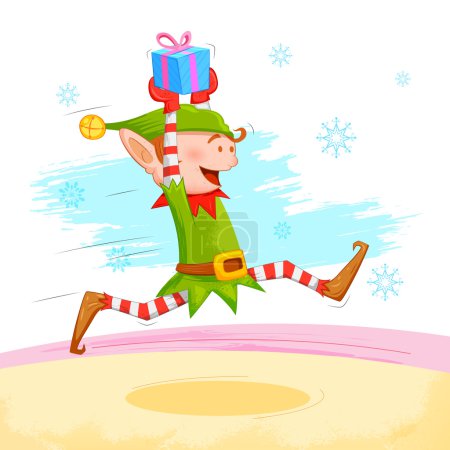 Elf distributing Christmas gift
