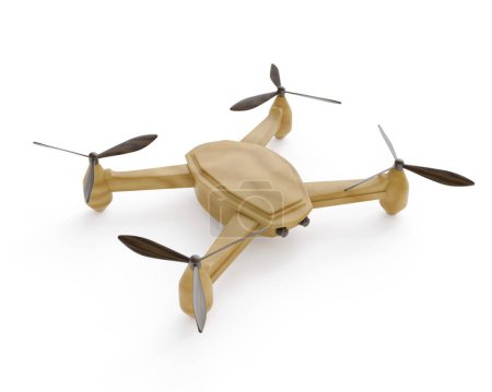 Toy copter on the white background. 3d illustration.