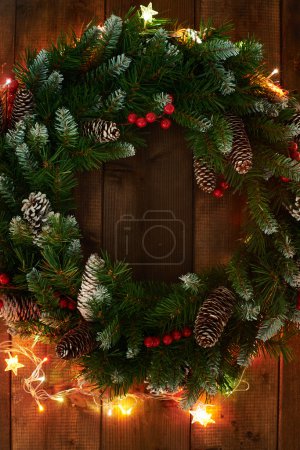 Christmas wreath with  garlands