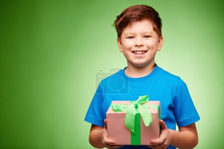 Boy with present