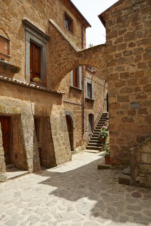 Stone medieval street in historical town
