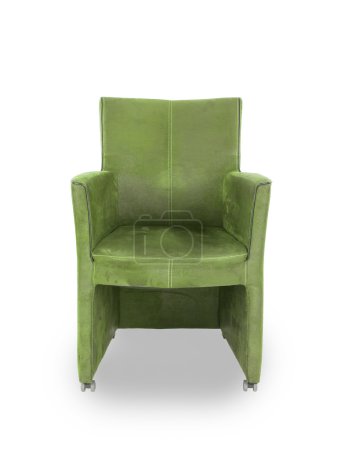 Green leather dining room chair 