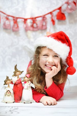 Beautiful little girl enjoying Christmas
