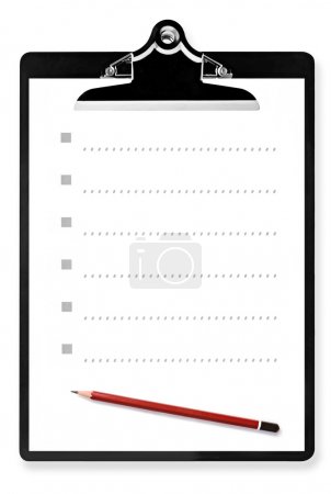 List on Clipboard with Pencil