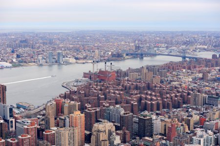 Brooklyn skyline Arial view from New York City Manhattan