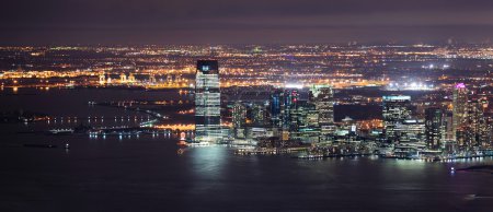 New Jersey night Panorama from New York City Manhattan