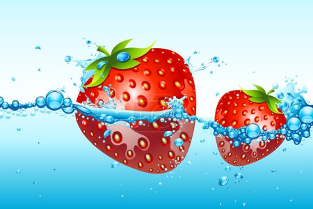 Fresh Strawberries in water