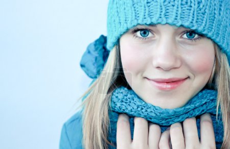 Beautiful female in winter clothes
