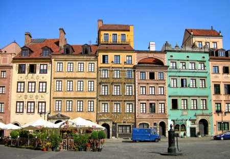 Colourful buildings in Warsaw