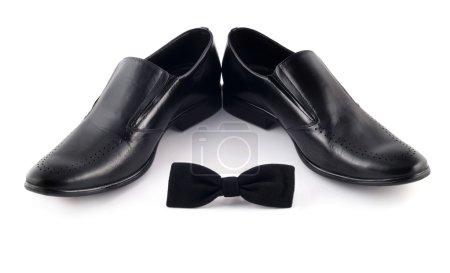 Black bow and mens classic shoes