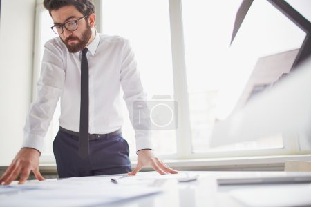 Businessman working with papers