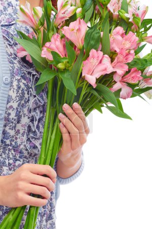 Lilies in female hands