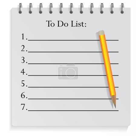 Classic notepad to do list with pencil
