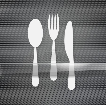 Silverware on the metal surface background
